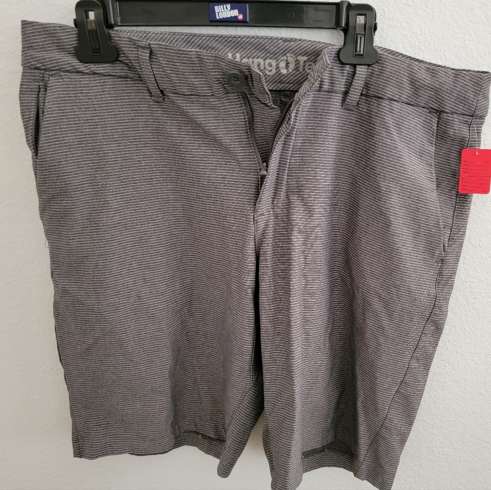 Hang Ten Men's Hybrid Short Blue Grey Stripe Size 36